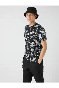 تی شرت آستین کوتاه مردانه کوتون ۲SAM10371HK-مشکی