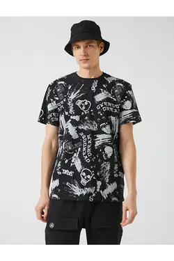 تی شرت آستین کوتاه مردانه کوتون ۲SAM10371HK-مشکی