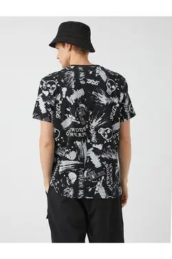 تی شرت آستین کوتاه مردانه کوتون ۲SAM10371HK-مشکی