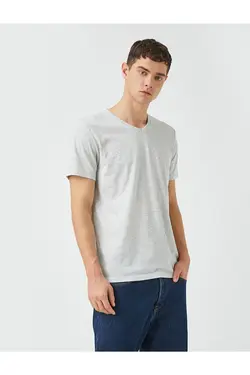 تی شرت آستین کوتاه مردانه کوتون ۲SAM10383HK-خاکستری