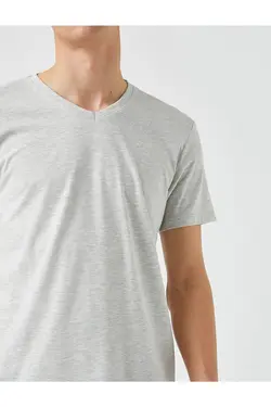 تی شرت آستین کوتاه مردانه کوتون ۲SAM10383HK-خاکستری