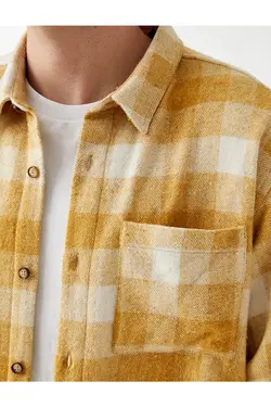 پیراهن آستین بلند مردانه کوتون ۲KAM65035KW-زرد