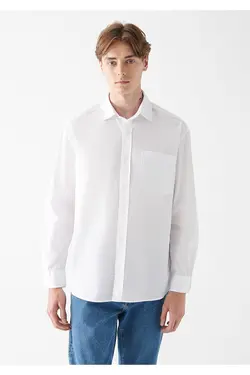پیراهن آستین بلند مردانه ماوی ۰۲۱۰۵۷۱-۶۲۰