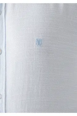 پیراهن یقه برگردان آستین بلند مردانه ماوی ۰۲۱۰۳۳۰-۷۰۸۰۴-آبی