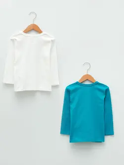 تی شرت آستین بلند نوزادی پسر سفید السی وایکیکی