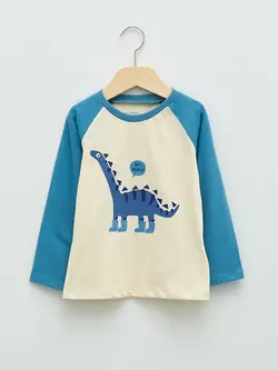 تی شرت آستین بلند نوزادی پسر کرمی السی وایکیکی