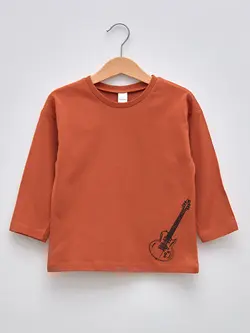 تی شرت آستین بلند نوزادی پسر قهوه ای روشن السی وایکیکی