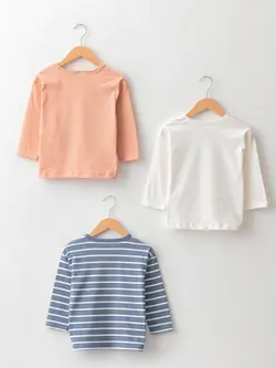 تی شرت آستین بلند نوزادی پسر مرجانی السی وایکیکی