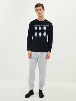 ست لباس راحتی مردانه خاکستری السی وایکیکی