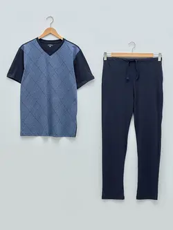 ست لباس راحتی مردانه سرمه ای السی وایکیکی