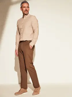 شلوار کتان و پارچه ای مردانه قهوه ای السی وایکیکی