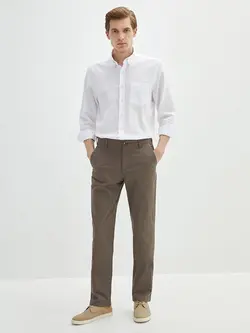 شلوار کتان و پارچه ای مردانه قهوه ای السی وایکیکی