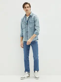 شلوار جین راسته مردانه آبی السی وایکیکی