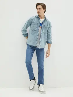 شلوار جین راسته مردانه آبی السی وایکیکی