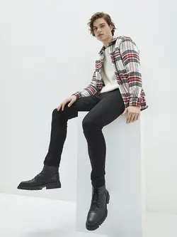 شلوار جین جذب Skinnyمردانه  زغالی السی وایکیکی