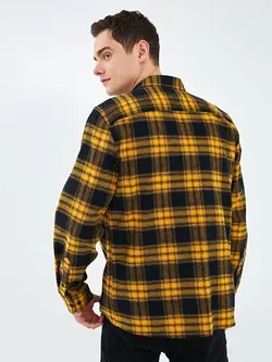 پیراهن مردانه زرد چهارخانه السی وایکیکی