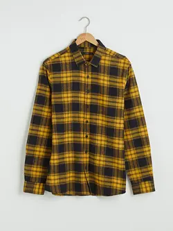 پیراهن مردانه زرد چهارخانه السی وایکیکی