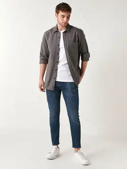 پیراهن مردانه خاکی سرمه ای السی وایکیکی