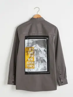 پیراهن مردانه خاکی سرمه ای السی وایکیکی