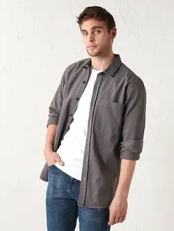 پیراهن مردانه خاکی سرمه ای السی وایکیکی