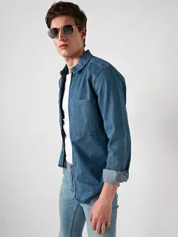 پیراهن مردانه آبی السی وایکیکی