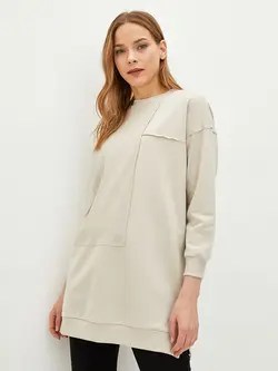 تونیک سایز بزرگ زنانه خاکی روشن السی وایکیکی