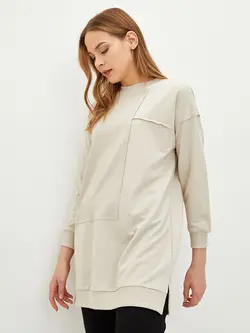 تونیک سایز بزرگ زنانه خاکی روشن السی وایکیکی