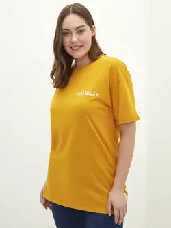 تونیک سایز بزرگ زنانه زرد السی وایکیکی