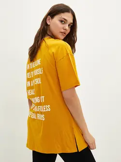 تونیک سایز بزرگ زنانه زرد السی وایکیکی