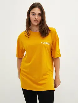 تونیک سایز بزرگ زنانه زرد السی وایکیکی