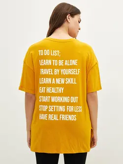 تونیک سایز بزرگ زنانه زرد السی وایکیکی