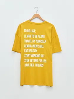 تونیک سایز بزرگ زنانه زرد السی وایکیکی