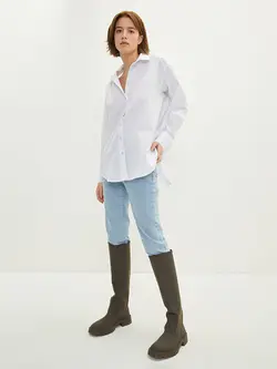 شومیز سایز بزرگ زنانه سفید السی وایکیکی