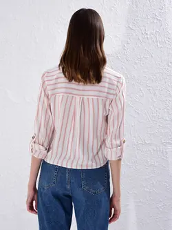 شومیز سایز بزرگ زنانه مرجانی السی وایکیکی