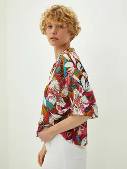 شومیز سایز بزرگ زنانه سرمه ای السی وایکیکی