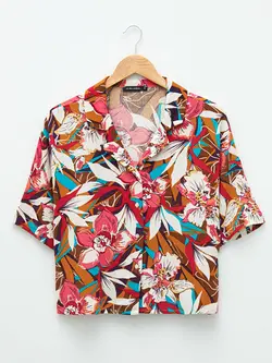 شومیز سایز بزرگ زنانه سرمه ای السی وایکیکی