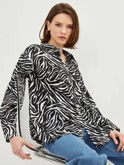 شومیز سایز بزرگ زنانه مشکی السی وایکیکی