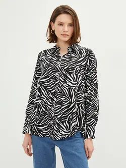 شومیز سایز بزرگ زنانه مشکی السی وایکیکی