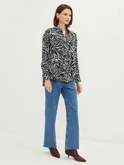 شومیز سایز بزرگ زنانه مشکی السی وایکیکی