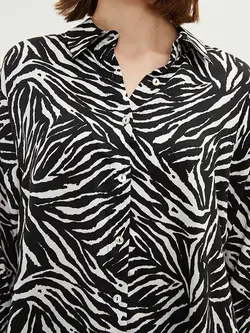 شومیز سایز بزرگ زنانه مشکی السی وایکیکی