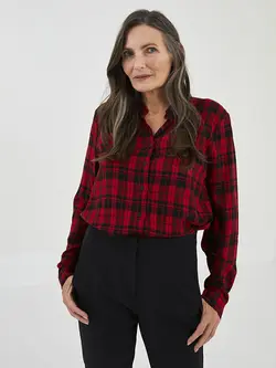 شومیز سایز بزرگ زنانه قرمز السی وایکیکی