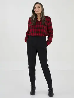 شومیز سایز بزرگ زنانه قرمز السی وایکیکی