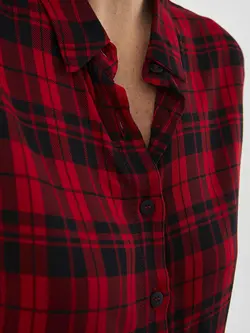 شومیز سایز بزرگ زنانه قرمز السی وایکیکی