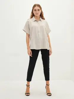 شومیز سایز بزرگ زنانه بژ روشن السی وایکیکی