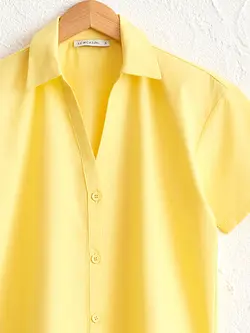 شومیز سایز بزرگ زنانه  زرد السی وایکیکی