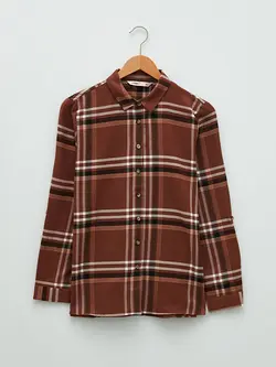 شومیز سایز بزرگ زنانه قهوه ای السی وایکیکی