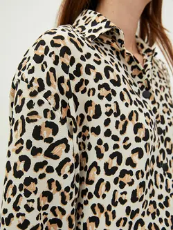 شومیز سایز بزرگ زنانه بژ السی وایکیکی