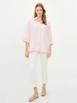 شومیز سایز بزرگ زنانه صورتی السی وایکیکی