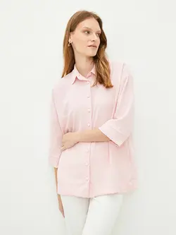 شومیز سایز بزرگ زنانه صورتی السی وایکیکی