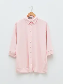 شومیز سایز بزرگ زنانه صورتی السی وایکیکی